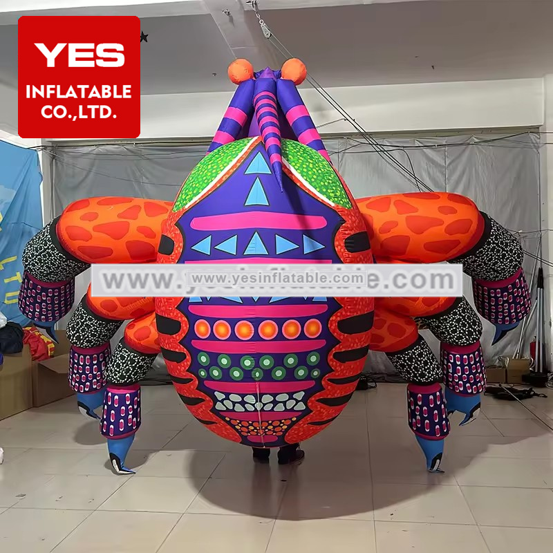 Colorful Street Rave Party Walking Style Inflatable Performance Costume Inflatable Crab   Costume