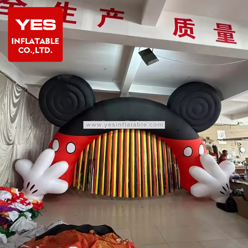 New Design Inflatable Cartoon Arch Inflatable Mouse Head Arch With Tassels