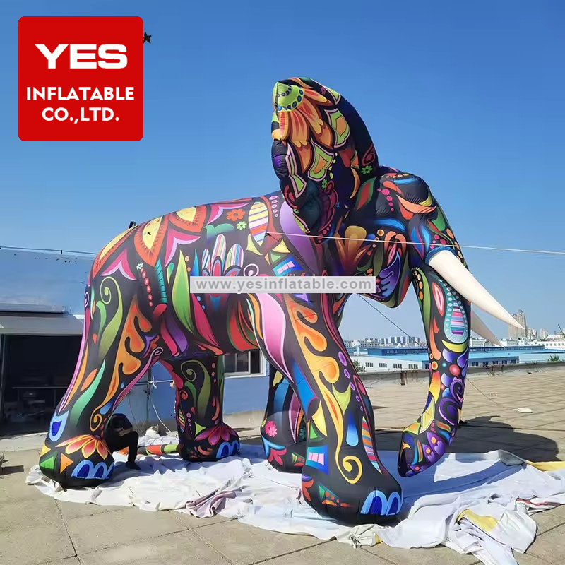 New Design Outdoor Advertising Decoration Giant Inflatable Animal Mascot Model Inflatable Elephant