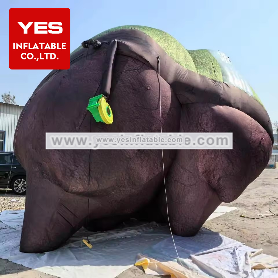 custom advertising stage decor blow up green island inflatable mountain