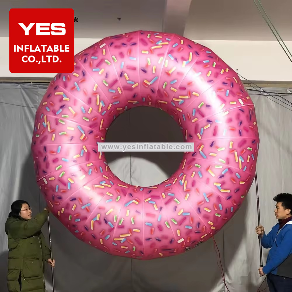 Brown blow up doughnut ring props big inflatable donut advertising