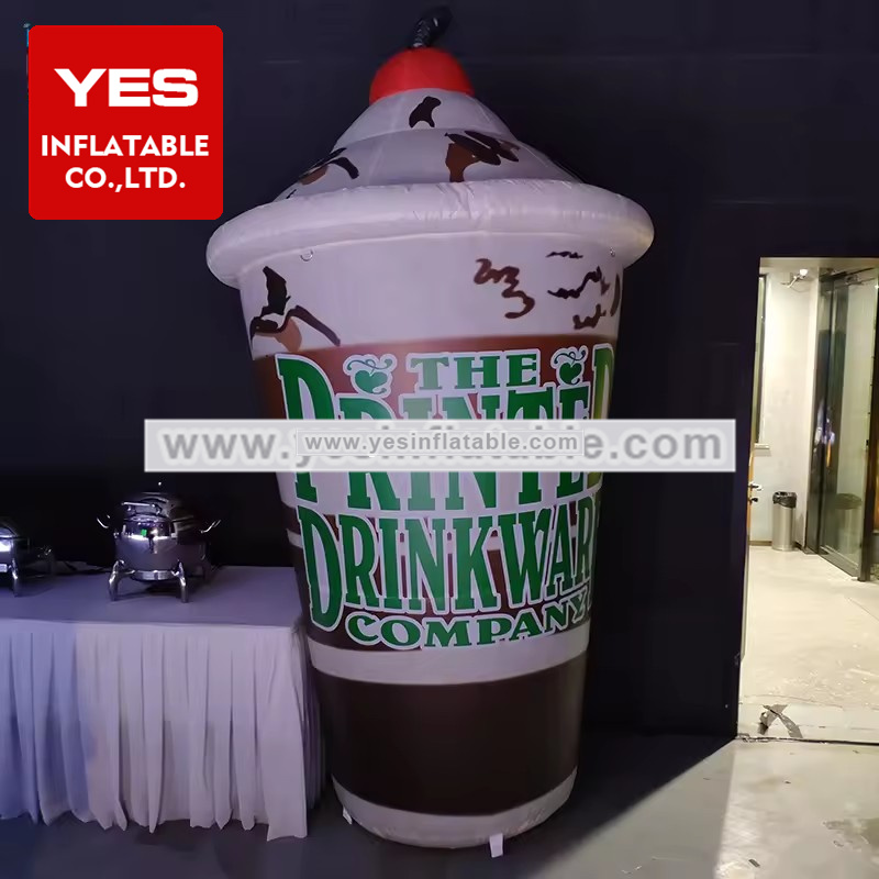 custom logo printed inflatable coffee cup advertising inflatable bubble tea