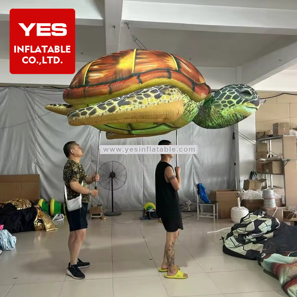 underwater theme Giant Parade Inflatable Ocean Animal Model Inflatable Sea Turtle With   Led Light