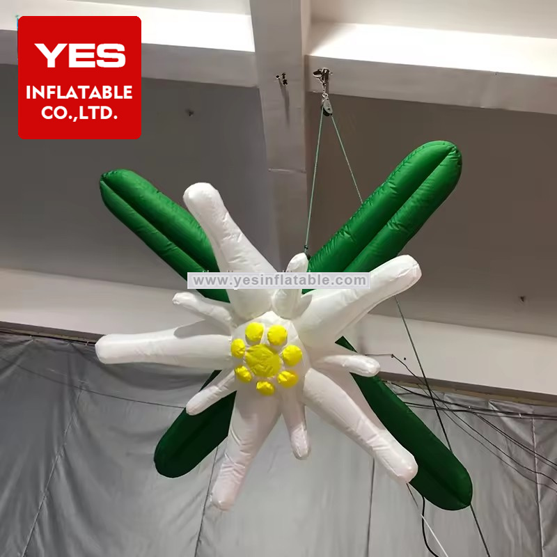 Outdoor Inflatable Festival Decorative Hanging Artificial Flowers With Lighting