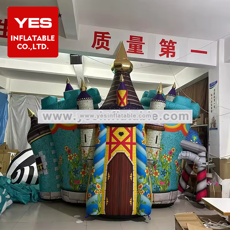 High Quality Inflatable Cartoon Castle Outdoor Advertising Inflatable Colorful Castle