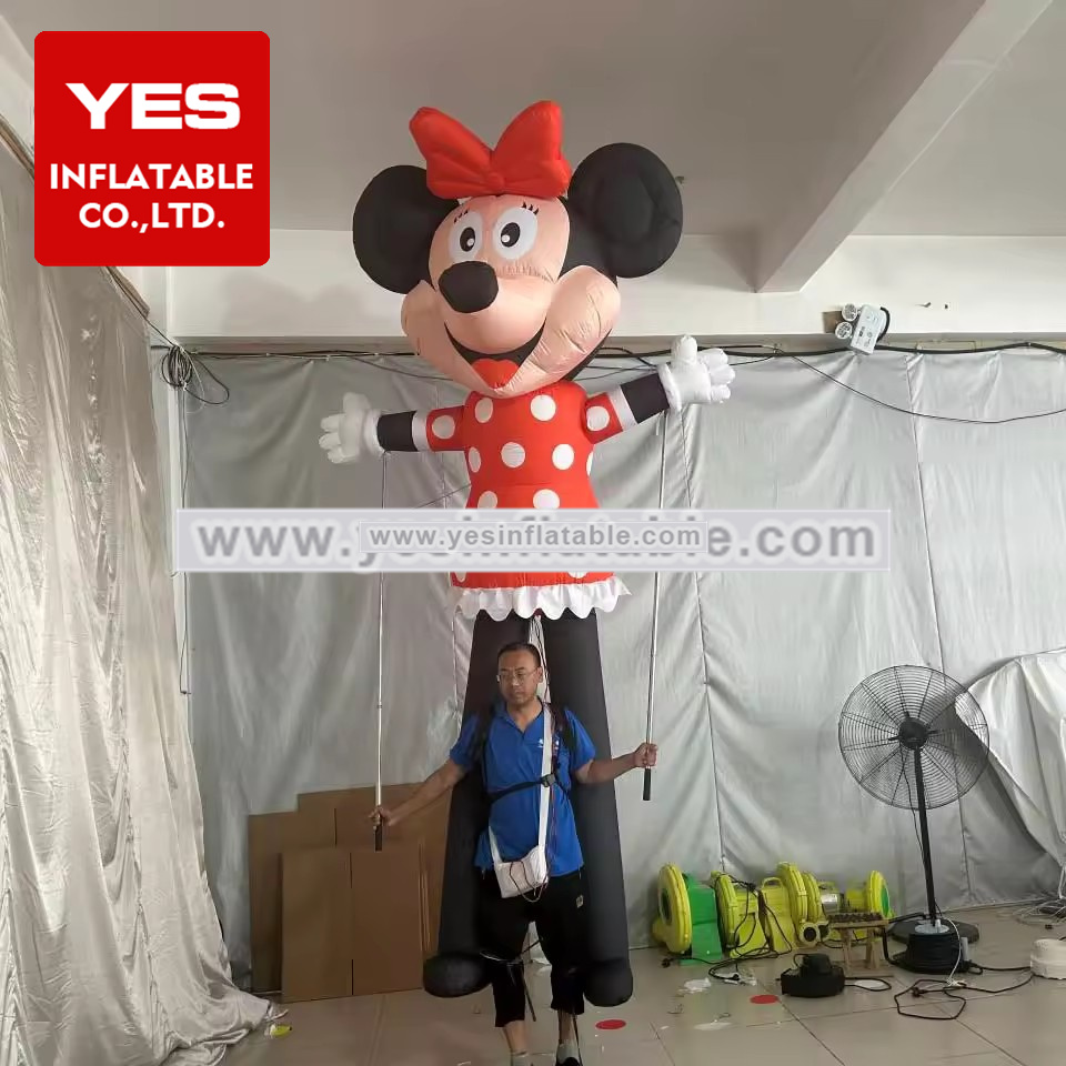 Holiday Custom Walking Inflatable Performance Costume Inflatable Cartoon Mouse Costume For Amusement Park