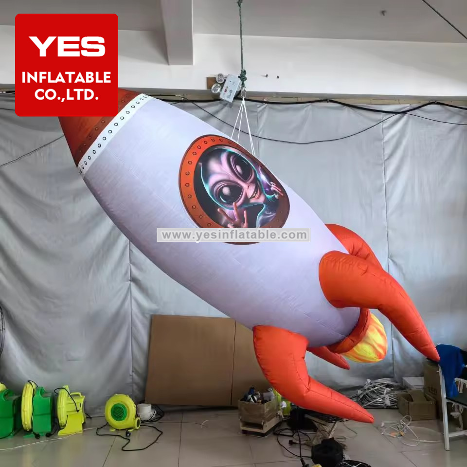 New Design Inflatable Advertising Model Inflatable Rocket Inflatable Aircraft For Amusement Park Decoration