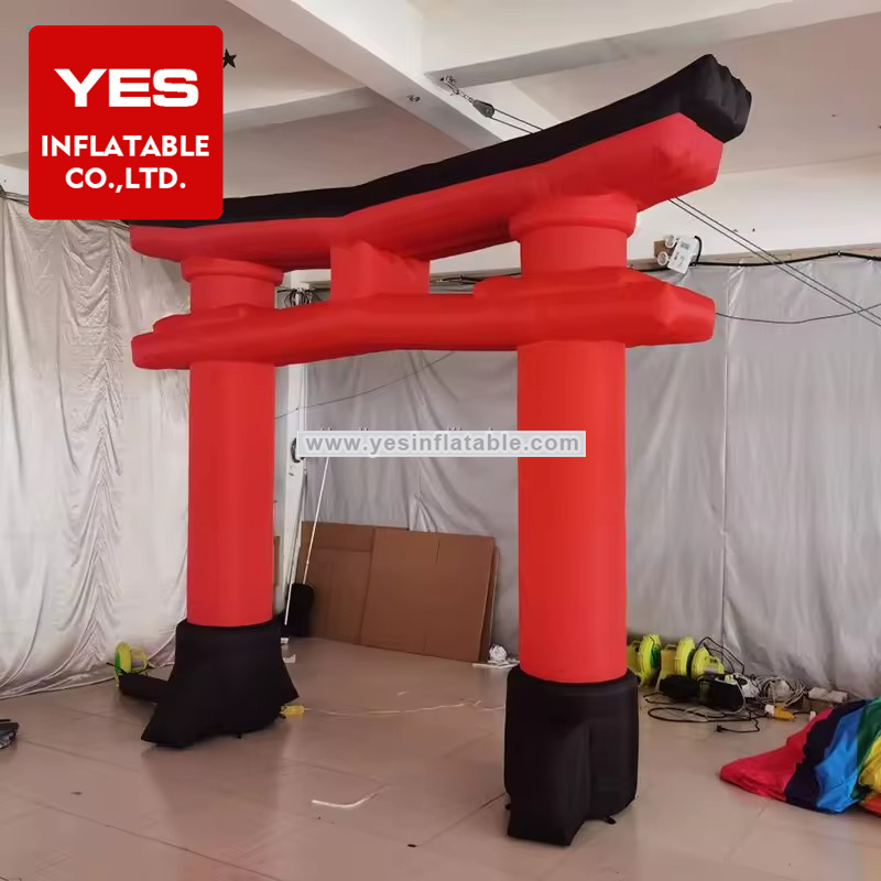 natsu matsuri red japanese shrine shinto inflatable temples gates