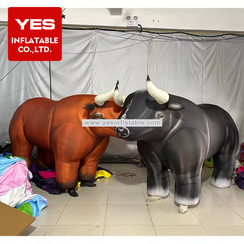 Hot Sale Inflatable Mascot Costume Inflatable Cow Black And Brown Inflatable Cattle Costume For Spain