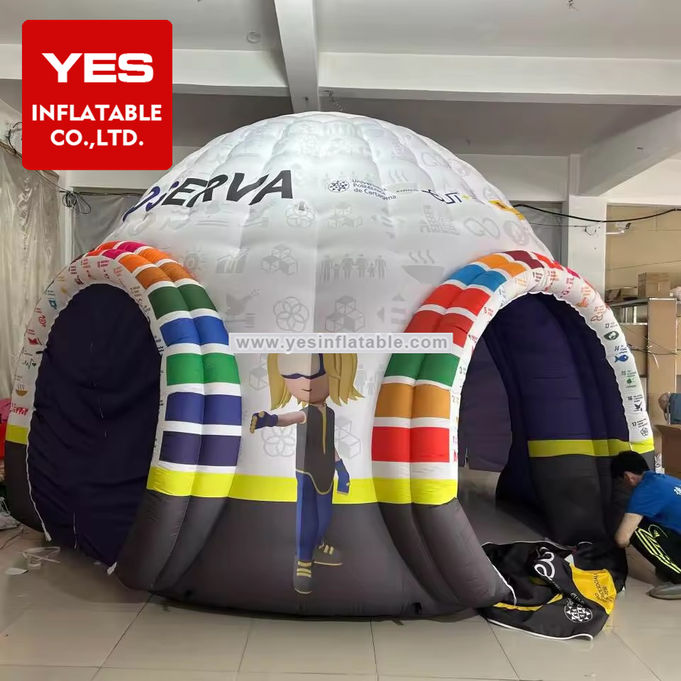 colorful oxford cloth blow up igoon round inflatable vip tent with door