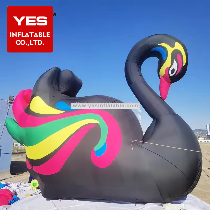 Outdoor Decoration Advertisement Inflatable Animal Customized Giant Black Inflatable Swan