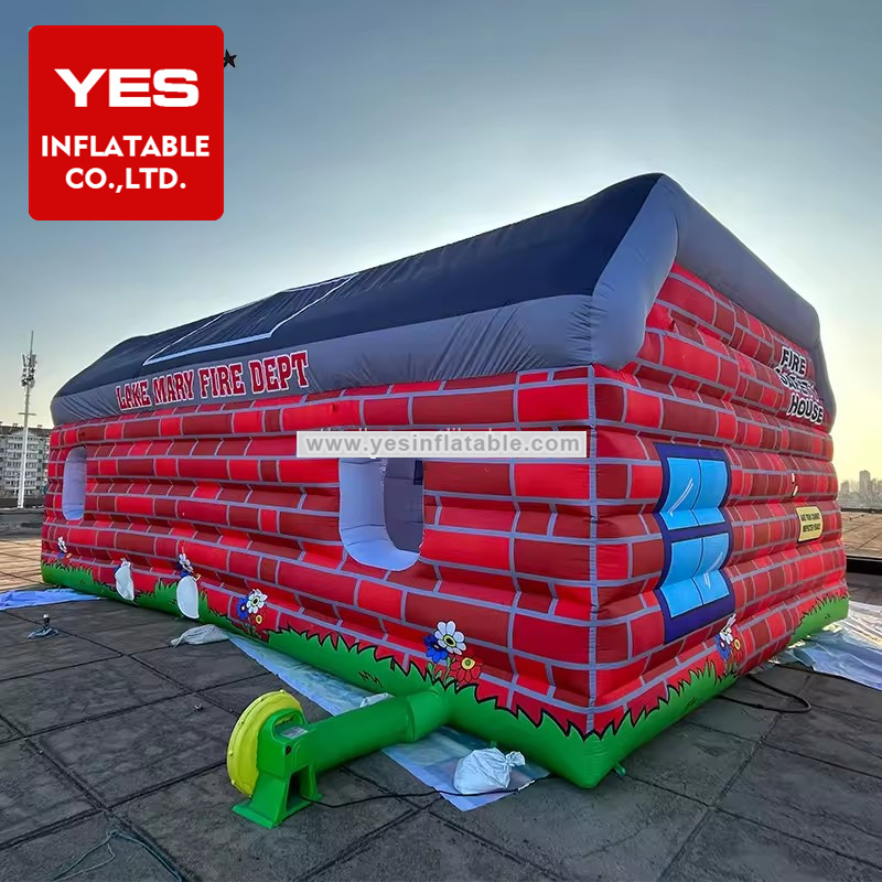 Custom Inflatable Fire House Tent School Education Use Inflatable Emergency Training   Tent For Sale