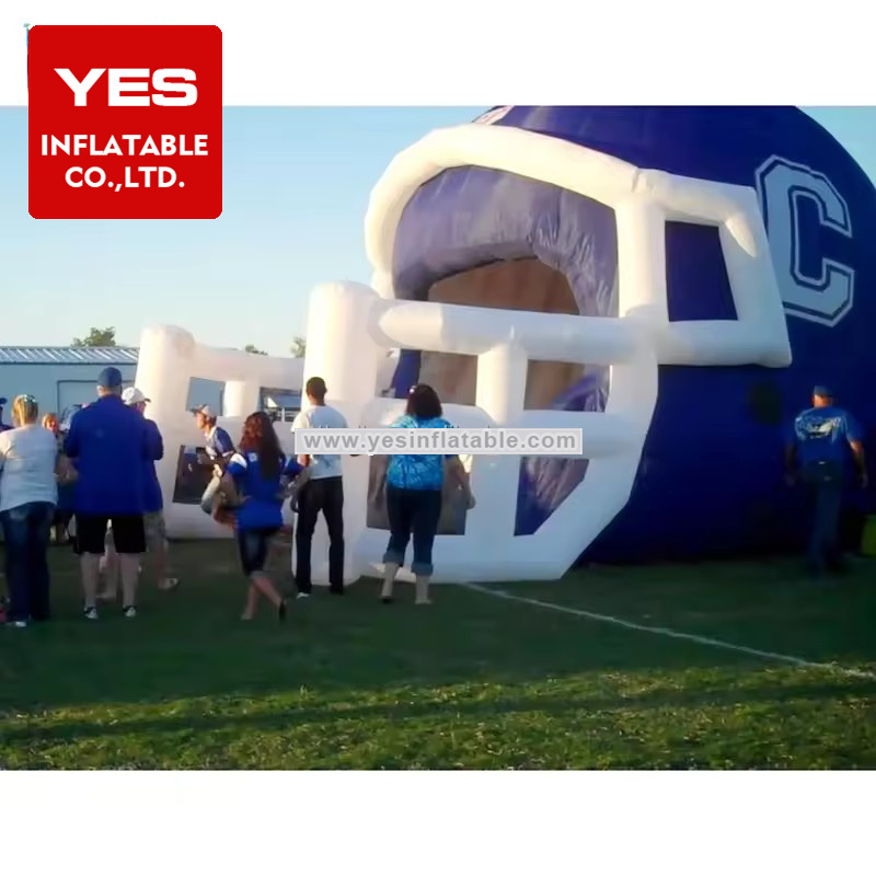 Hot selling bespoke giant inflatable football helmet tunnel tent with competitive price