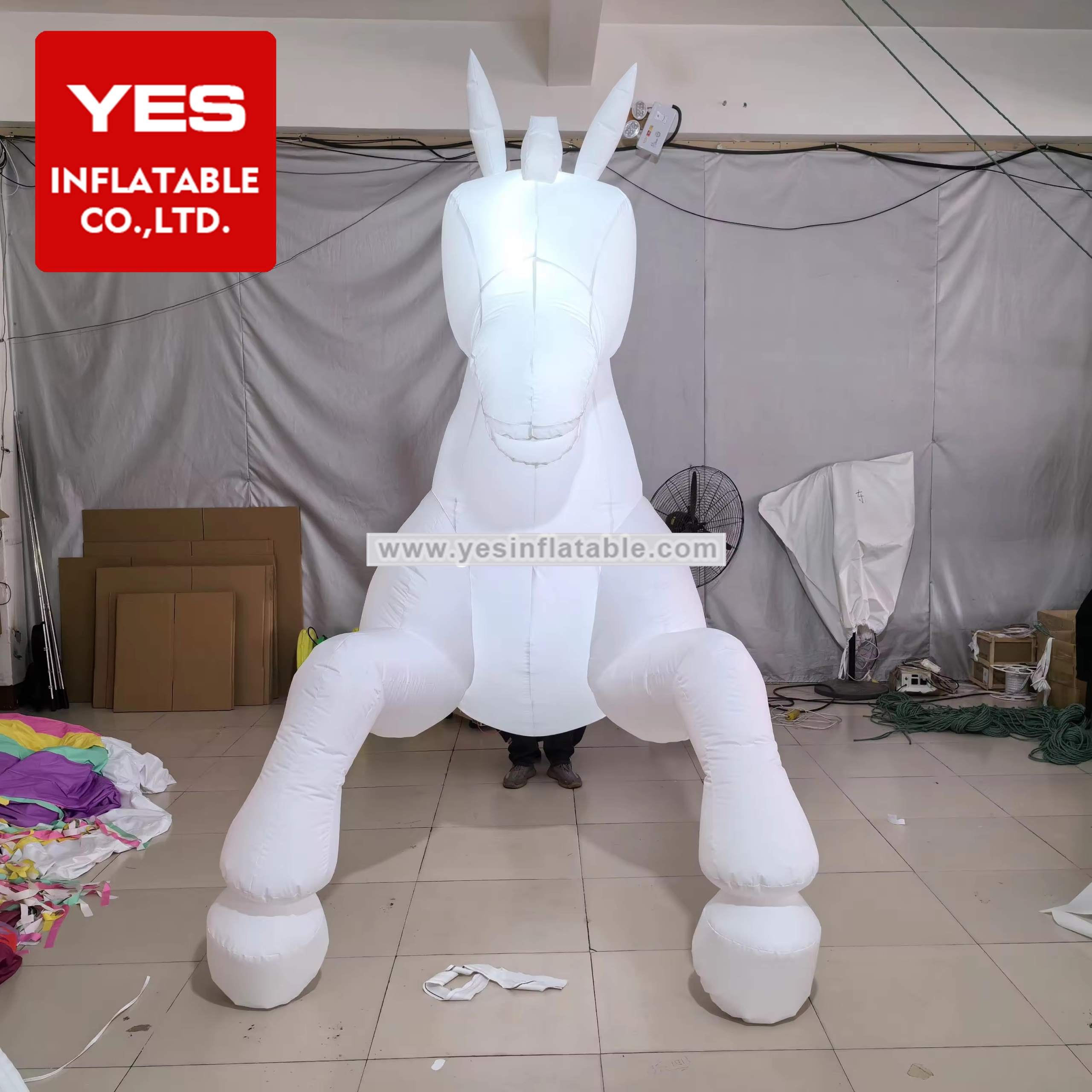 White Inflatable Horse Costume Inflatable Parade Costume With Led Light