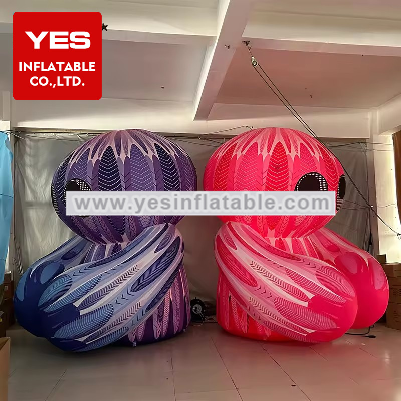 Color Lighted Sculptures Whimsical Wonderlands Stage Props Inflatable Psychedelic