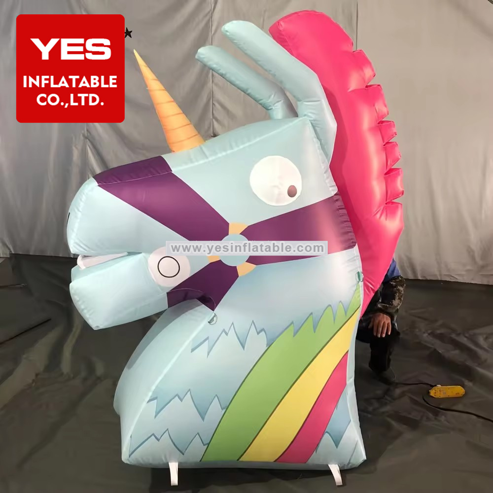 Custom Shape Inflatable Unicorn Head Rainbow Inflatable Animal Cartoon For Sale