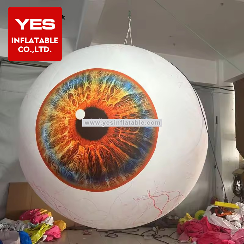 Good Quality Halloween Decoration Hanging Inflatable Eye Balloon With Led Light