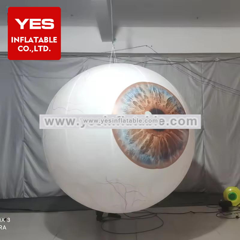 Huge Hanging Inflatable Led Eye Balloon For Inflatable Halloween Decoration Product