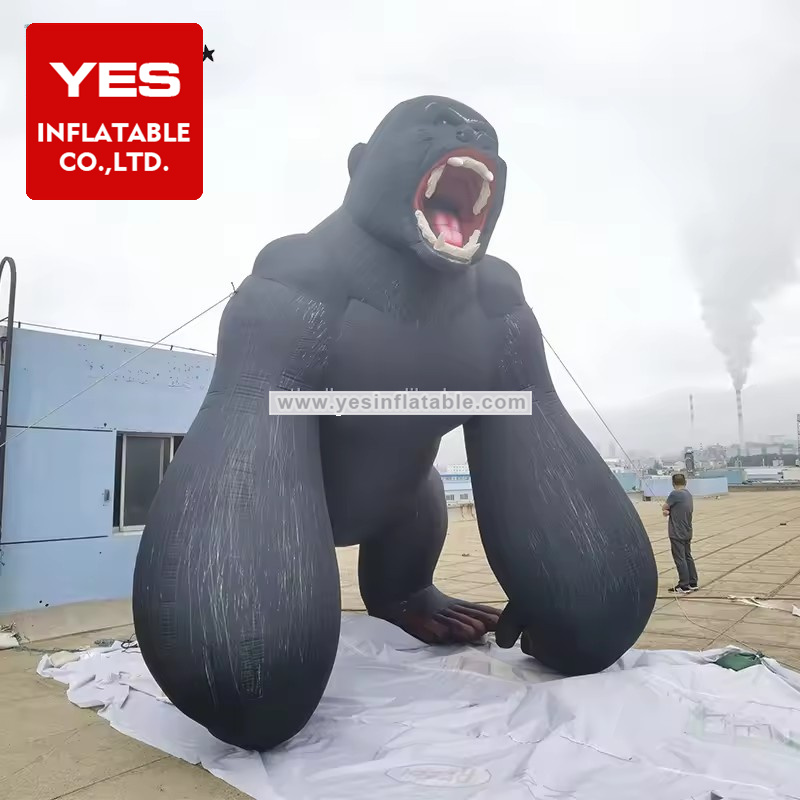 Factory Price Custom Inflatable Animal Model Giant Black Inflatable Gorilla For   Advertising