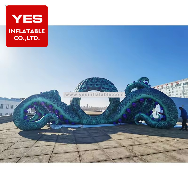 Best Price Giant Inflatable Dj Stage Inflatable Octopus Stage With Led Light