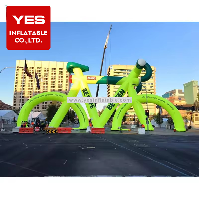 Custom Logo Giant Inflatable Bike Inflatable Bicycle Model For Outdoor Display