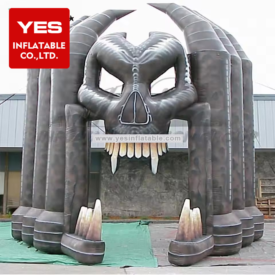 Halloween skull arch canine teeth gate Inflatable devil structure