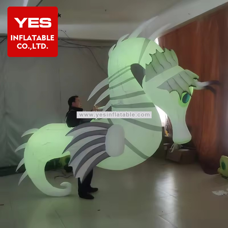 inflatable animal suit costume product Inflatable Seahorse Walking Performance LED Light   inflatable seahorse costume