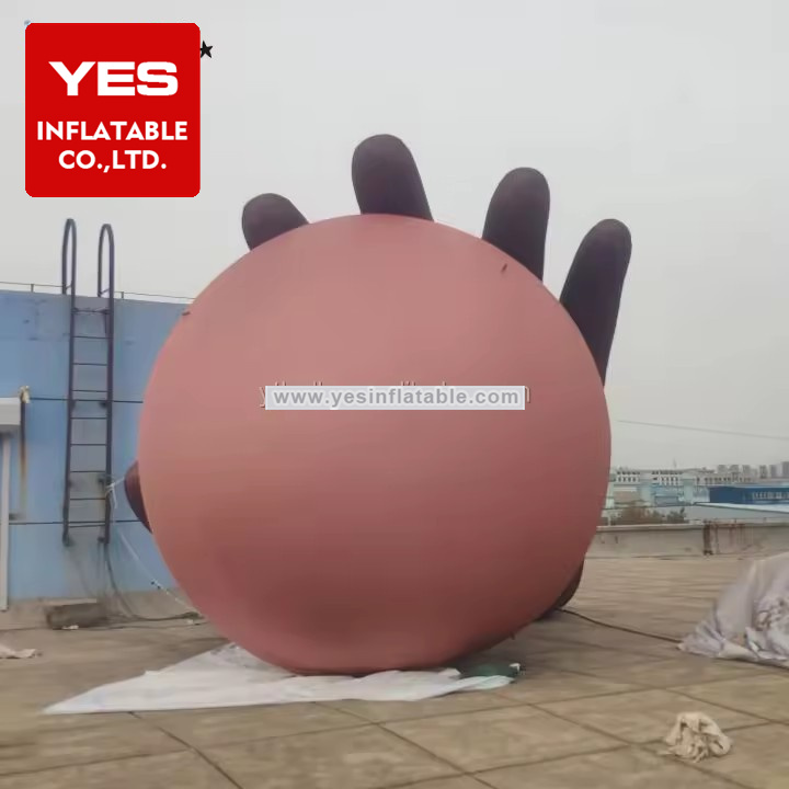 Custom Art Gllery Outdoor Decoration Inflatable Hand Touch Ball Sculpture Inflatable Sculpture Hand