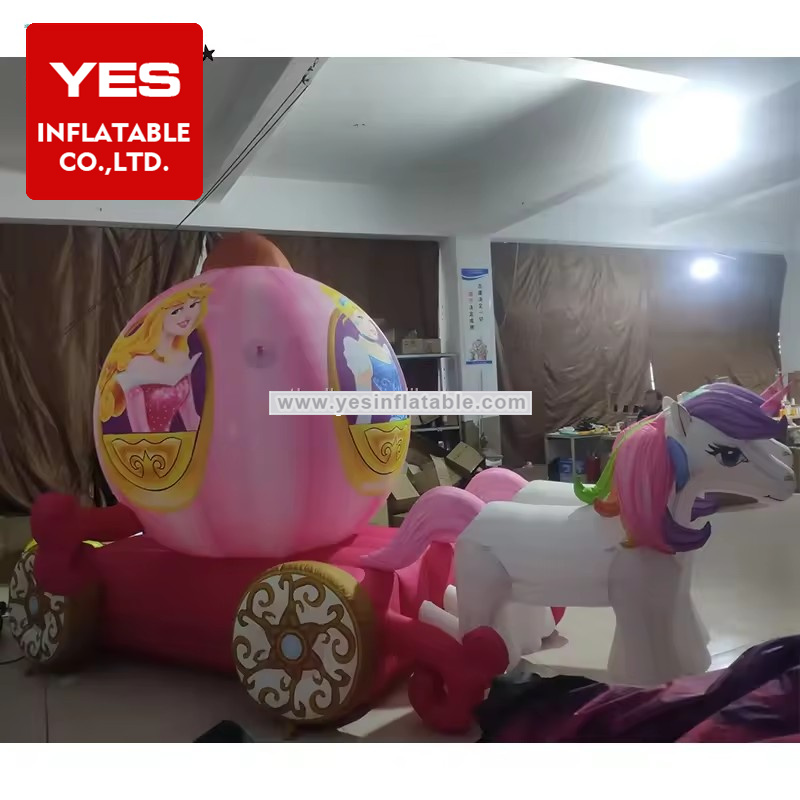 Best Sale Inflatable Cartoon Model Inflatable Unicorn Inflatable Princess Carriage For Sale