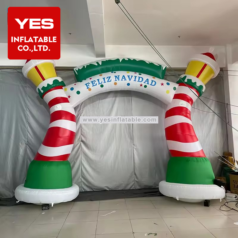 Holiday Inflatable Yard Decorations Inflatables Christmas Santa Claus Archway Inflatable Christmas Arch