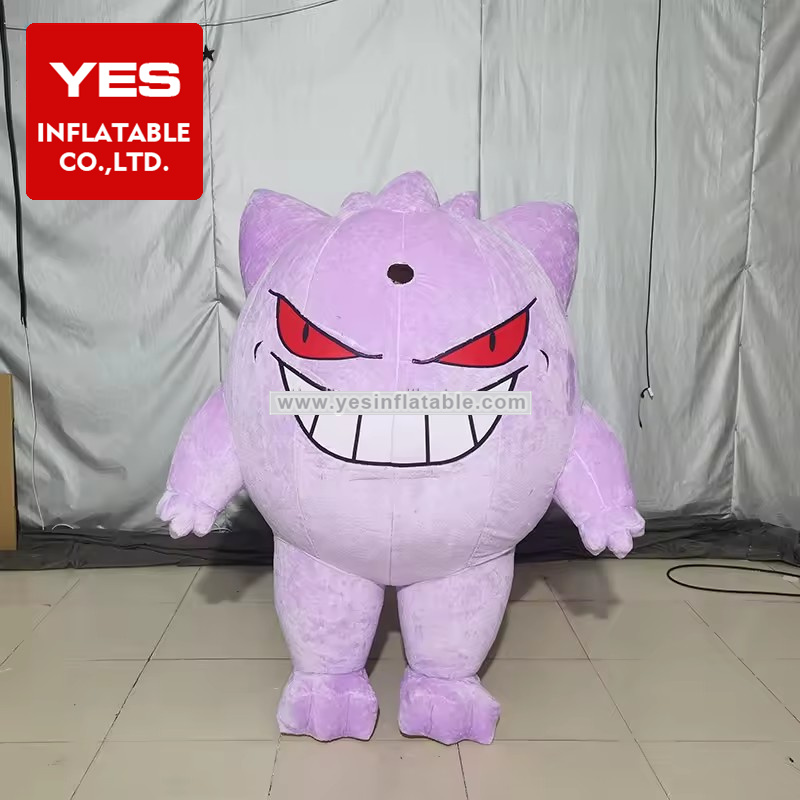 Purple cartoon character figure walking costume inflatable gengar