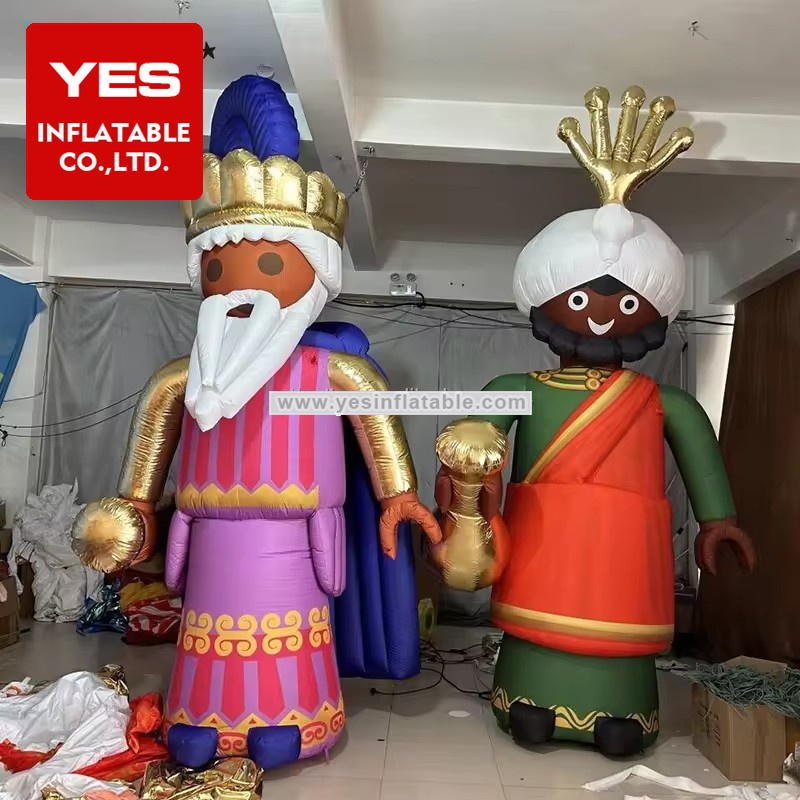 High Quality Inflatable Cartoon Character Image Black Skin Inflatable King Prince