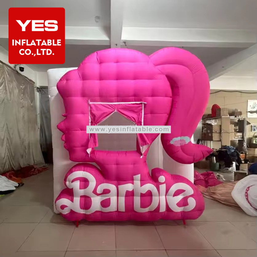 Outside Event Photobooth Portable Cube Inflatable Pink Girl Photo Booth