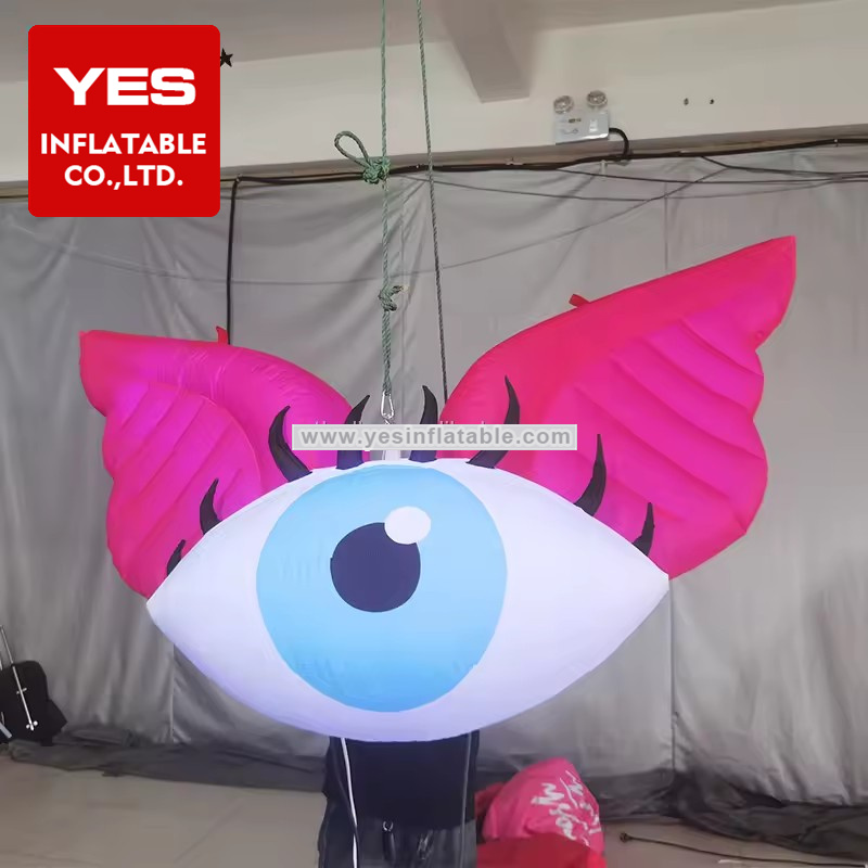 Hot Sale Party Decoration Led Pink Hanging Inflatable Eyeball