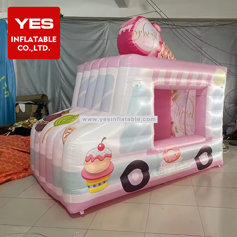 Hot sale inflatable ice cream car, inflatable ice cream booth for sale