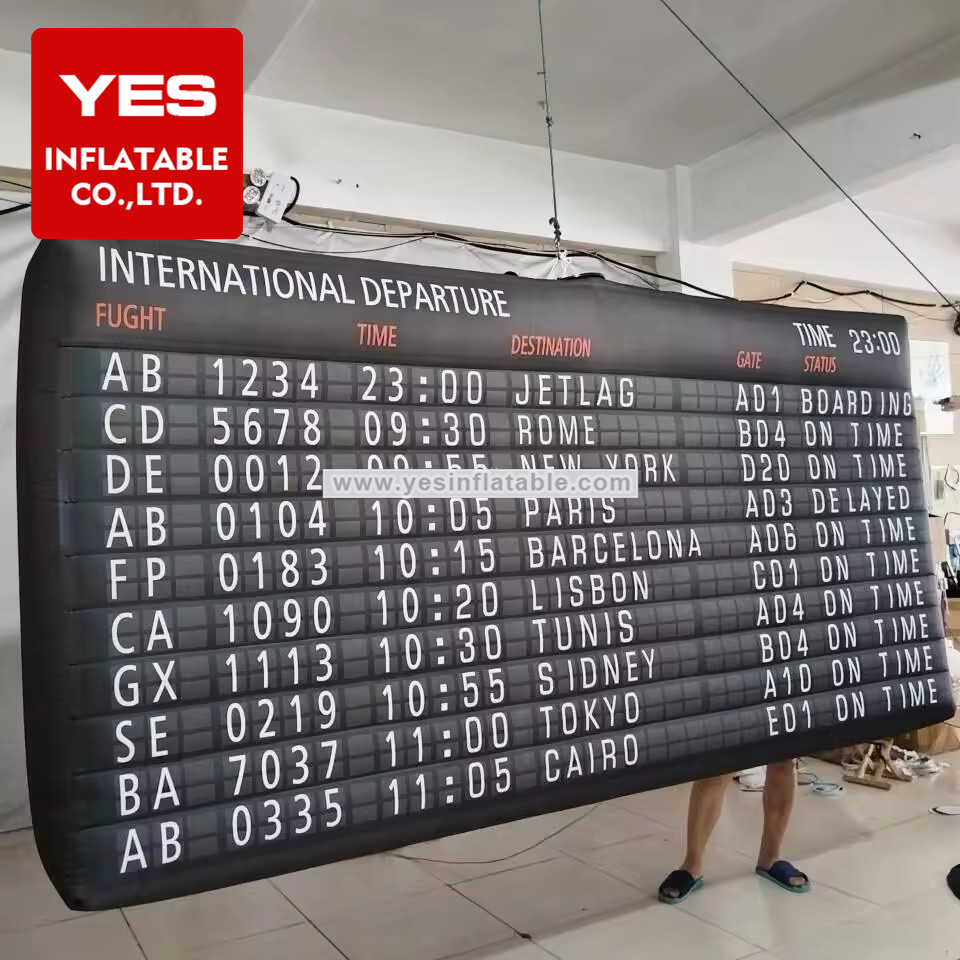 Custom Giant Airport Flight Information Hanging Inflatable Advertising Board