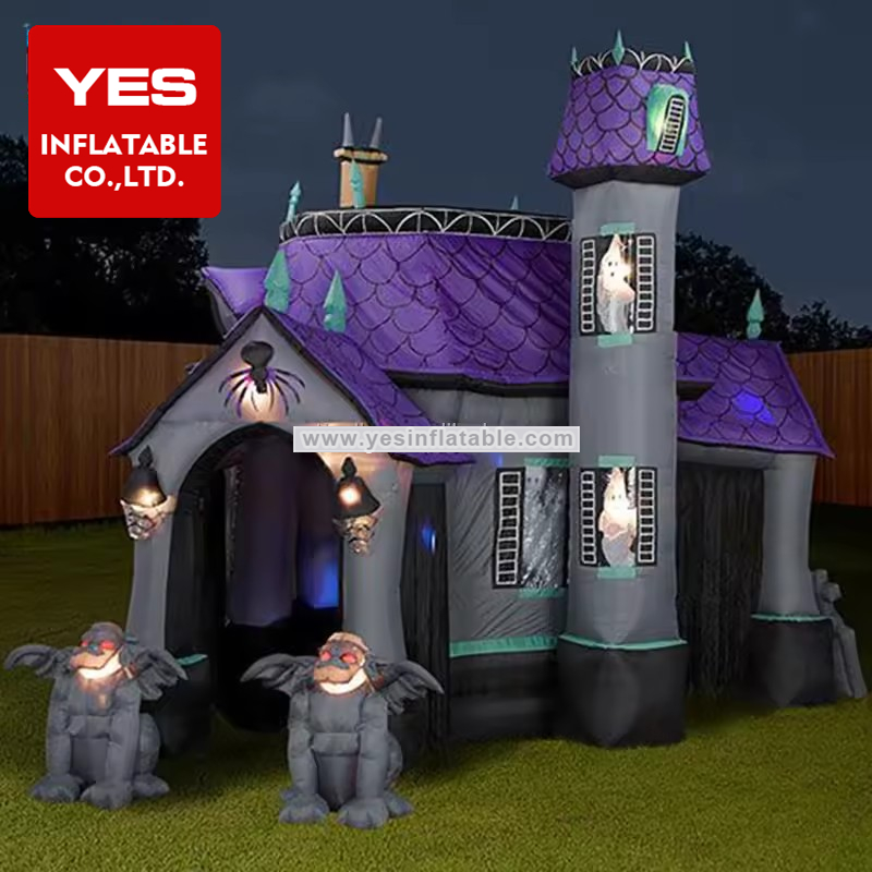 Giant Halloween Decoration Outdoor inflatable haunted house driveway arch