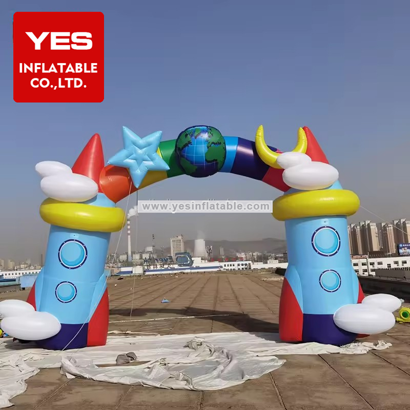 Amusemenrt Park Decoration Custom Inflatable Entrance Inflatable Cartoon Arch With Star Moon