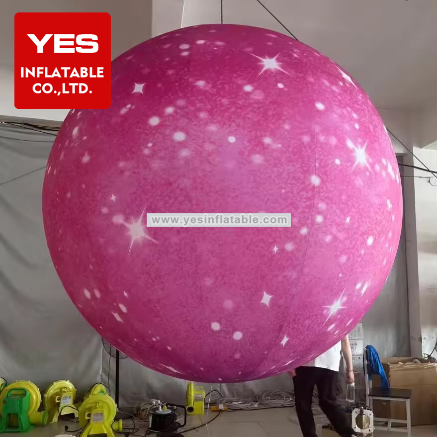 Party Decoration Pink Hanging Inflatable Planet Inflatable Ball