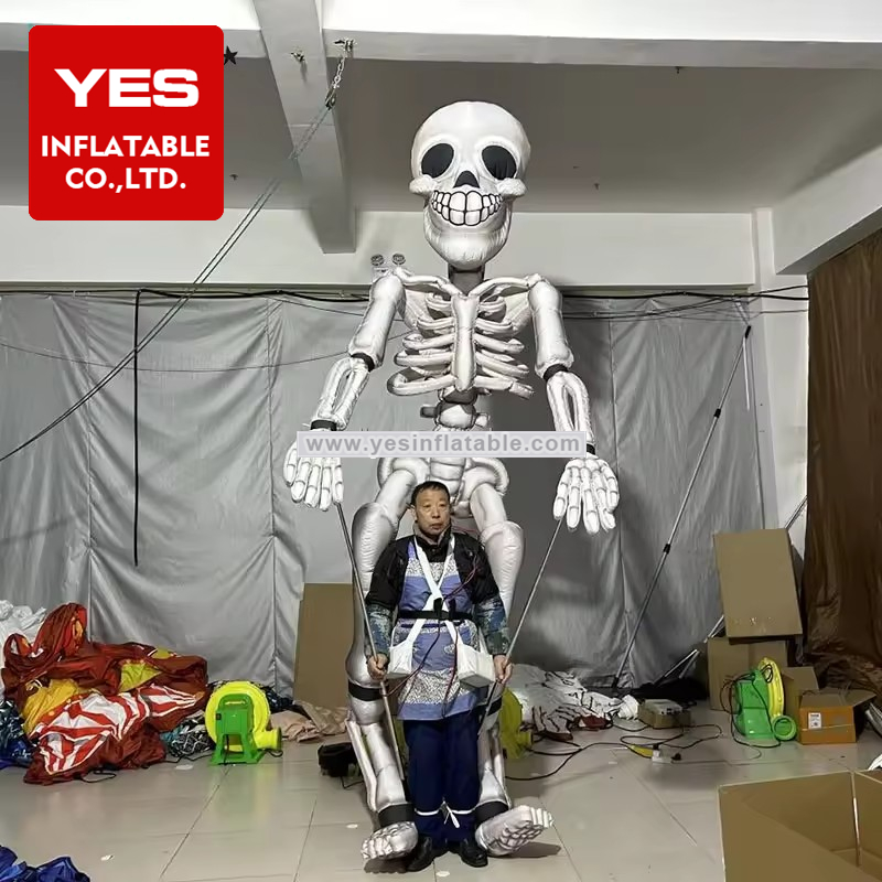 Halloween Decoration Outdoor Walking Costume Inflatable Walking Skeleton Inflatable Skull Costume