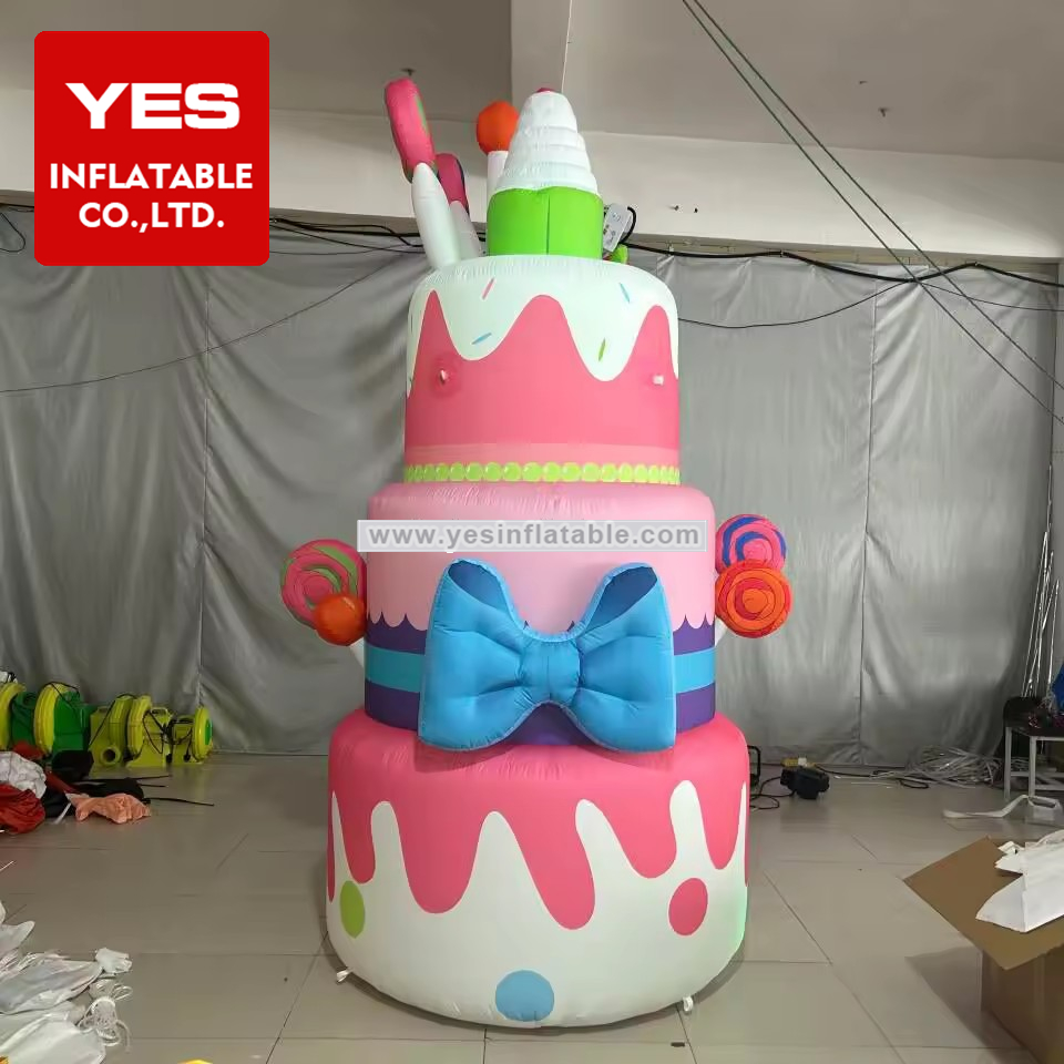 Wholesale Amazing Beautiful Giant Inflatable Cake For Birthday Party Decoration