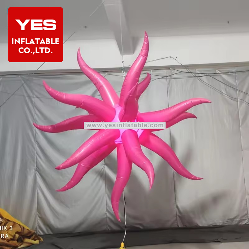 Good Quality Inflatable Led Light Balloon Party Lighting Stage Decoration Pink Green Hanging   Inflatable Star