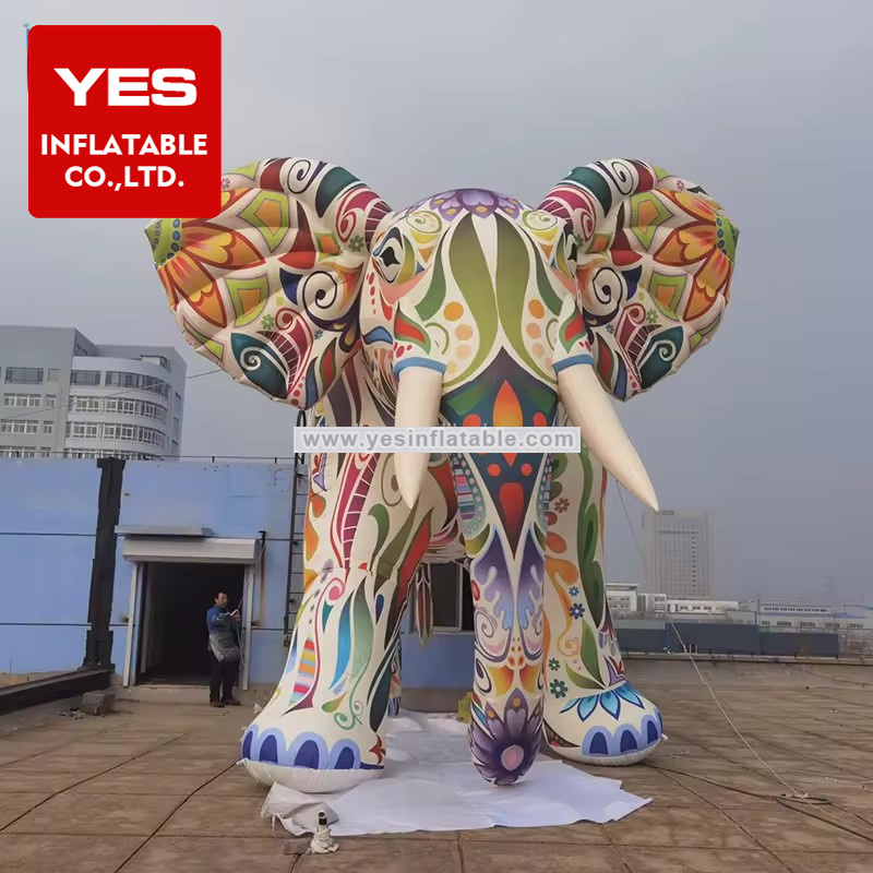 Colorful Large Inflatable Elephant Cartoon Art Decoration Advertising Giant Inflatable Elephant