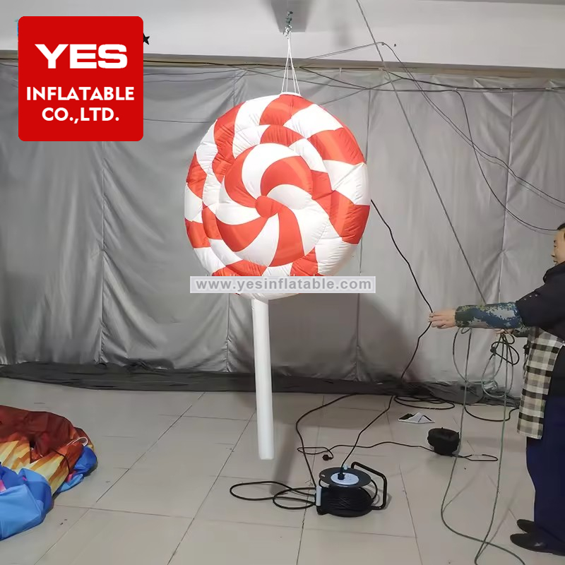 High Quality Inflatable Hanging Lollipop Outdoor Advertising Model Inflatable Candy