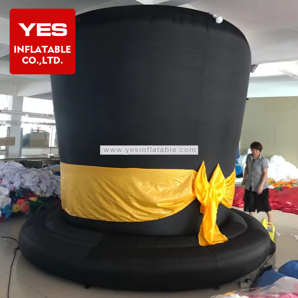 Customized Decorative Halloween Inflatable Black Top Magic Hat