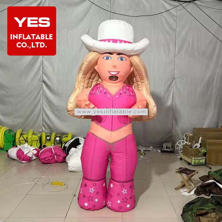 outdoor Event cowgirl characters inflatable girl mascot costume