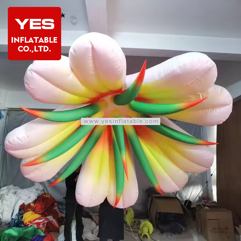 Concert Bar Ceiling Decoration Green Flower Heart Pink Inflatable Flower