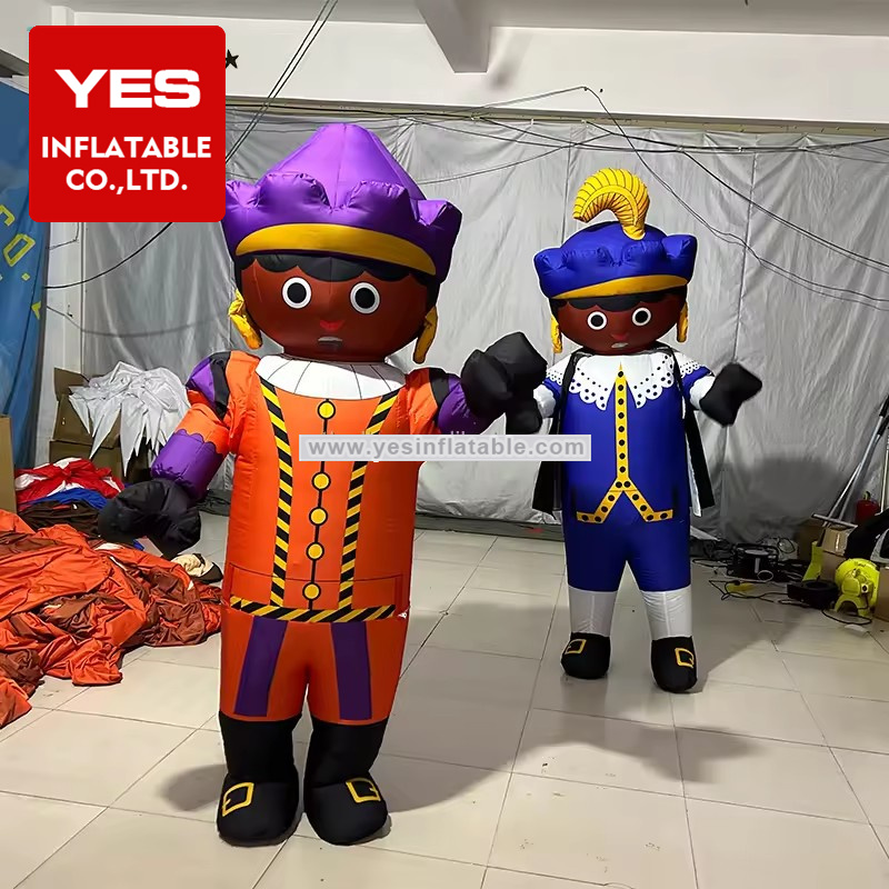 Factory Custom Inflatable Cartoon Character Black Skin Inflatable King Prince