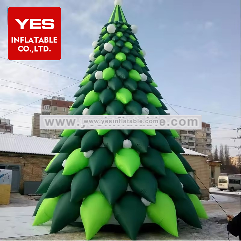 outdoor christmas street decorations inflatable xmas tree with light