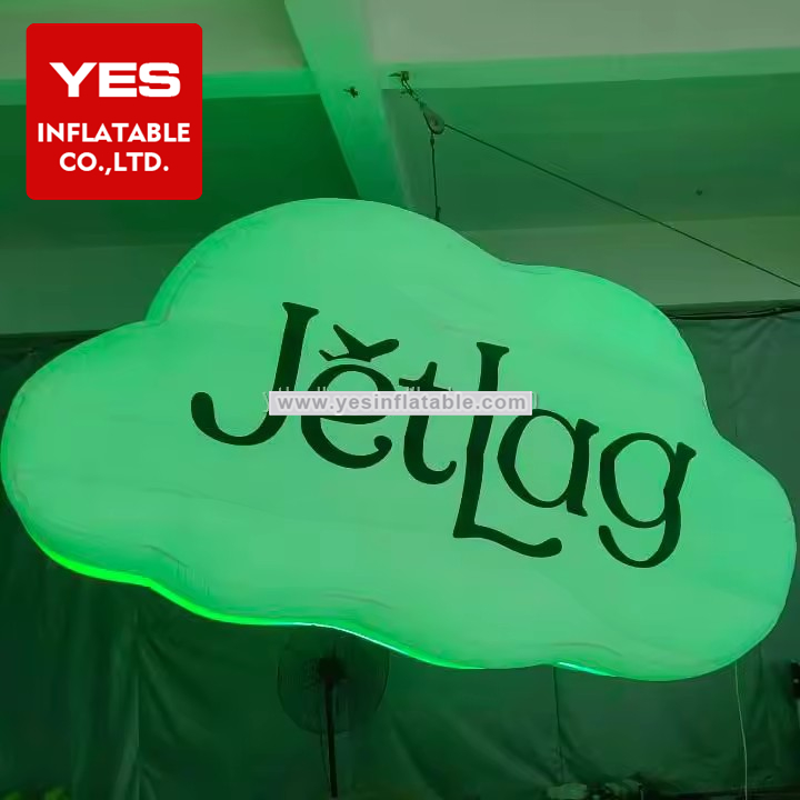 Party Customized Inflatable Decoration Hanging Led Inflatable Cloud With Letter